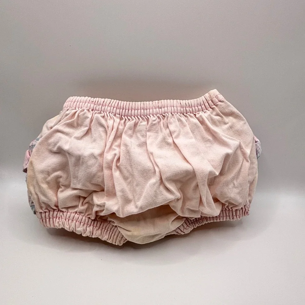 Vintage Baby‎ Bloomers Diaper Covers Set Pink Gingham Ruffled Plaid 3pc Bundle